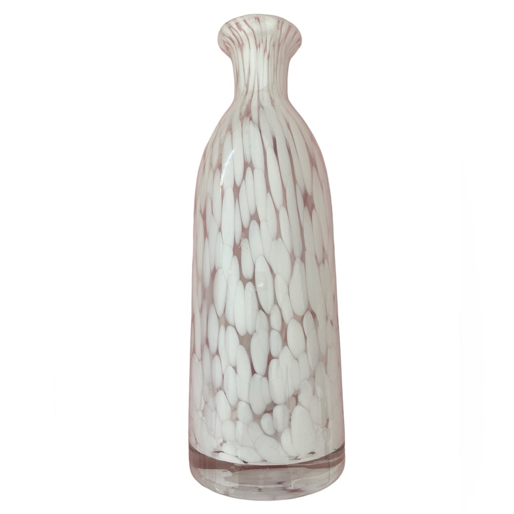 SONOMA Splatter White and Clear Glass Single Bud Decorative Vase
